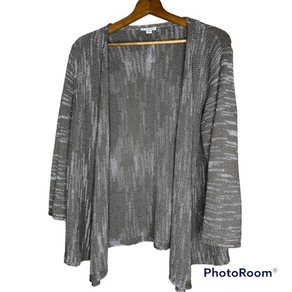J.JILL PUREJILL Open Front 3/4 Sleeves Draping Cardigan Size Medium